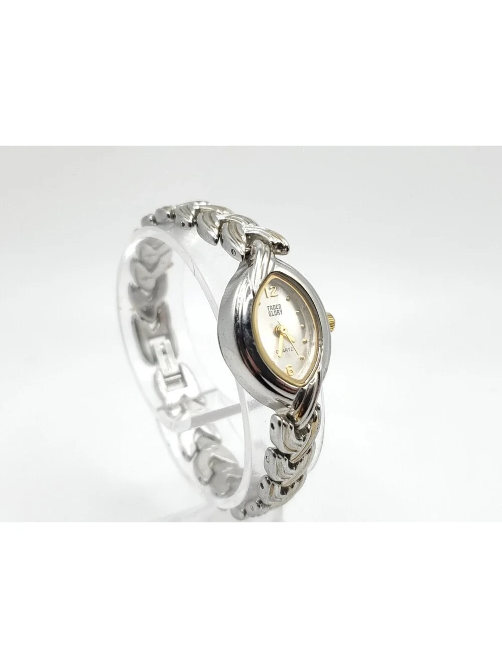 Faded Glory Quartz Women Watch New Battery Silver Tone Oval 18mm